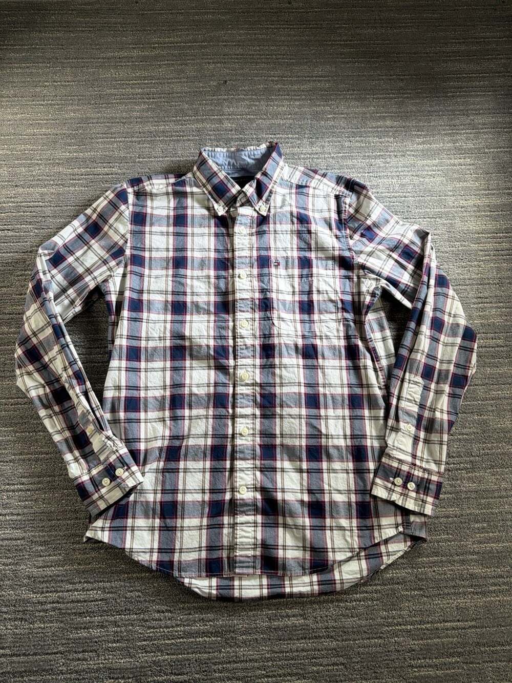 Tommy Hilfiger Men's Plaid Stretch Button Down Shirt Size S/P